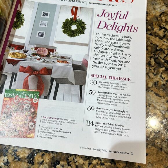Lot Of 4 Taste Of Home Back Issues Recipes Magazines 2012 3 Holiday Magazines - Picture 3 of 11